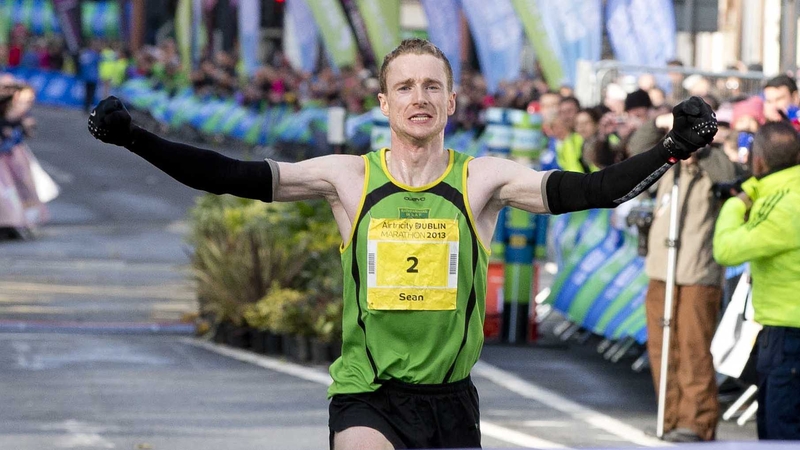 Sean Hehir crossing the line in Dublin this morning