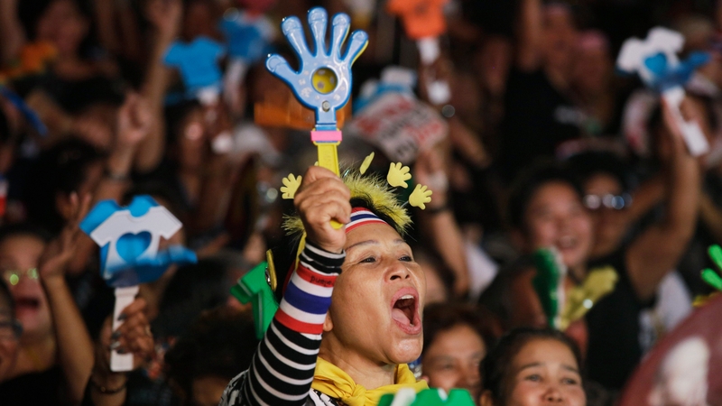 Opponents of Thaksin Shinawatra took to the streets