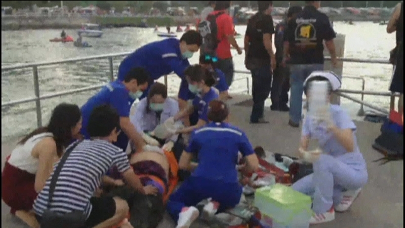 Medical teams treated those rescued from the water