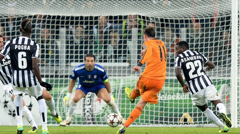 Gareth Bale scores Real Madrid's second goal against Juventus