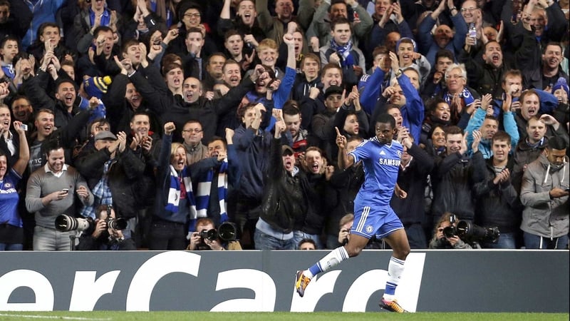 Samuel Eto'o celebrates his second goal