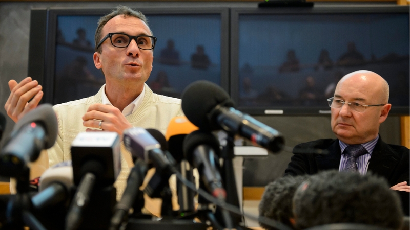 Swiss professor Francois Bochud (L) and Patrice Mangin outlined their findings today