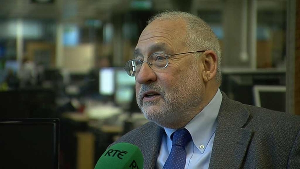 Joseph Stiglitz said he was astonished at how little protest there was in Ireland
