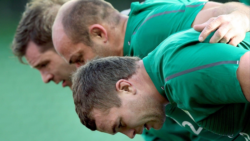 Mike Ross, Rory Best and Jack McGrath (front) at the captain's run today