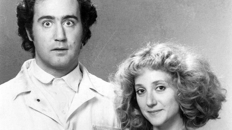 Andy Kaufman as Latka Gravas in a shot from Taxi with Carol Kane as Simka