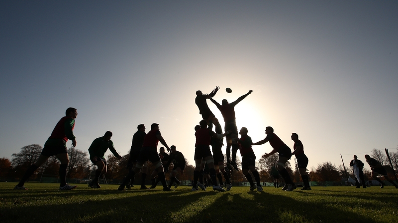 The Irish squad training at Carton House this morning