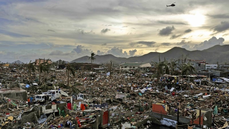 The Philippines is hit by an average of 20 typhoons or tropical storms each year
