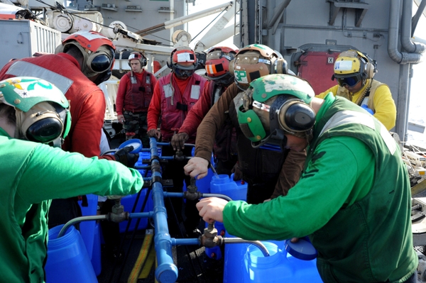Water brought in by boat to worst affected areas