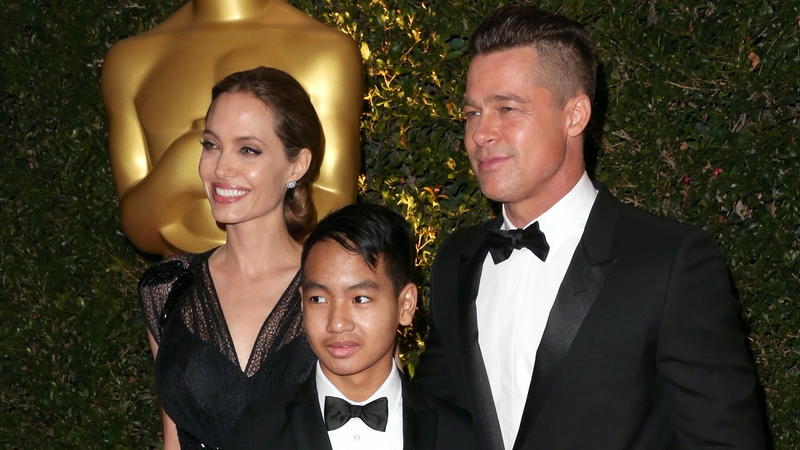 Angelina Jolie, Maddox and Brad Pitt