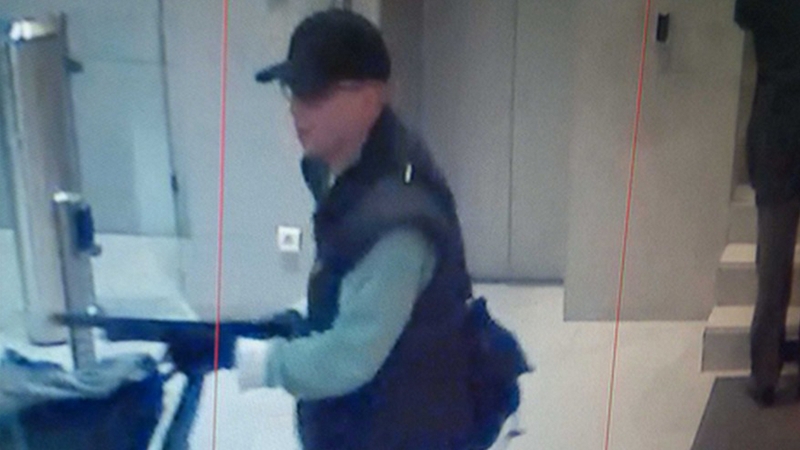 An image of the suspect taken from BFM TV Channel surveillance footage in Paris on Friday