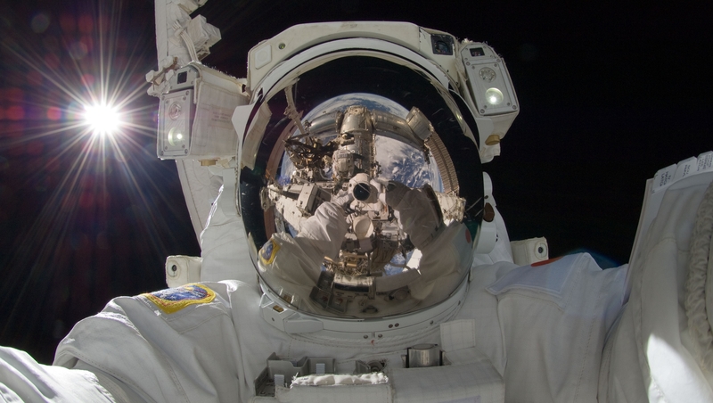 International Space Station astronaut Aki Hoshide taking a selfie in space (Picture: NASA)