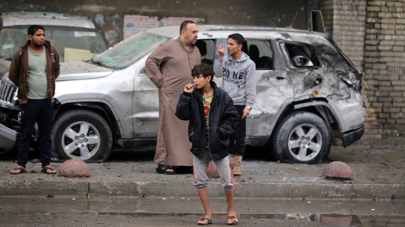 The site of a car bomb attack in the Karrada neighbourhood in central Baghdad