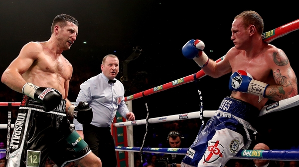 Froch (l) controversially stopped Groves in their previous title fight