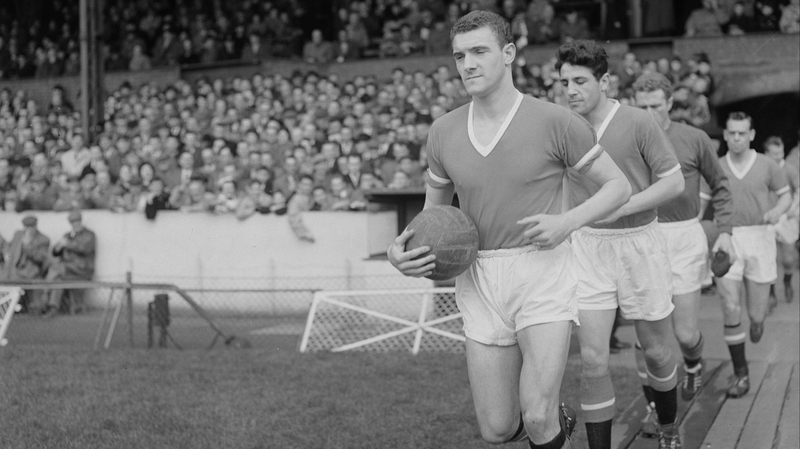 Manchester United captain Bill Foulkes leads his team onto the pitch, April 1958