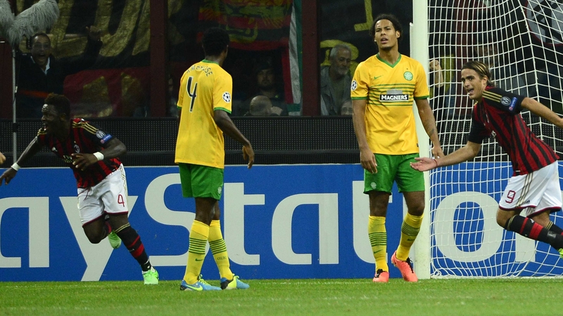 Milan scored two late goals to see off Celtic in the reverse fixture