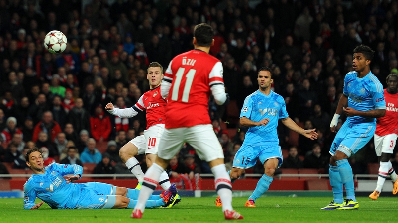 Jack Wilshere scored for Arsenal in the first minute at the Emirates