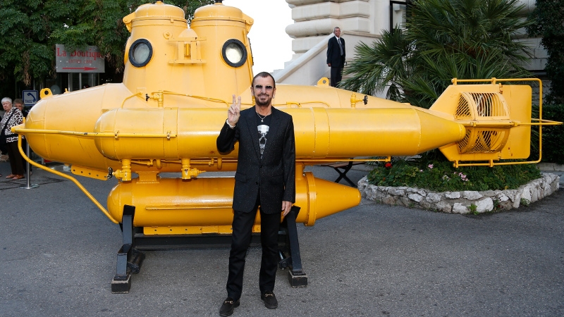 Ringo with a yellow submarine and not a Blue Meanie in sight