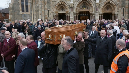 Mourners were told Fr Reid believed dialogue was the most powerful way of resolving conflict (Laura Hutton/Photocall Ireland)
