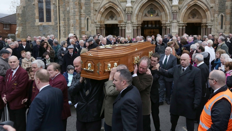Mourners were told Fr Reid believed dialogue was the most powerful way of resolving conflict (Laura Hutton/Photocall Ireland)