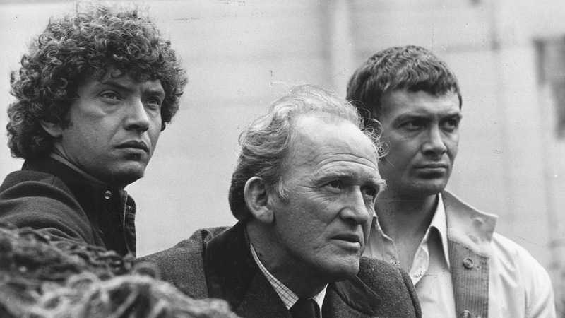 Lewis Collins (far right) with his Professionals co-stars Martin Shaw (left) and Gordon Jackson (centre)