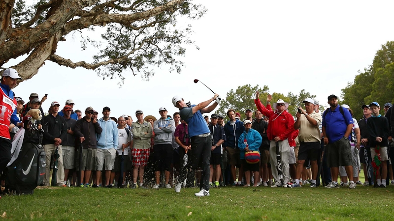 Rory McIlroy plays out of the rough during day two of the Australian Open at Royal Sydney Golf Club