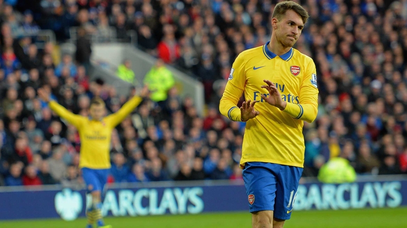 Aaron Ramsey of Arsenal didn't celebrate after scoring his two goals