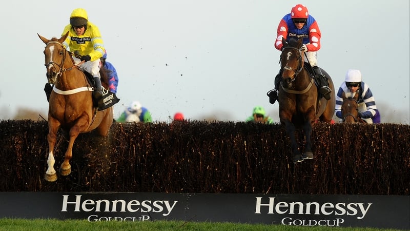 Triolo D'Alene (yellow silks) scored his biggest previous success in last season's Topham Chase at Aintree