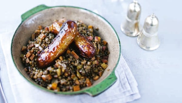 Toulouse sausage puy lentil stew