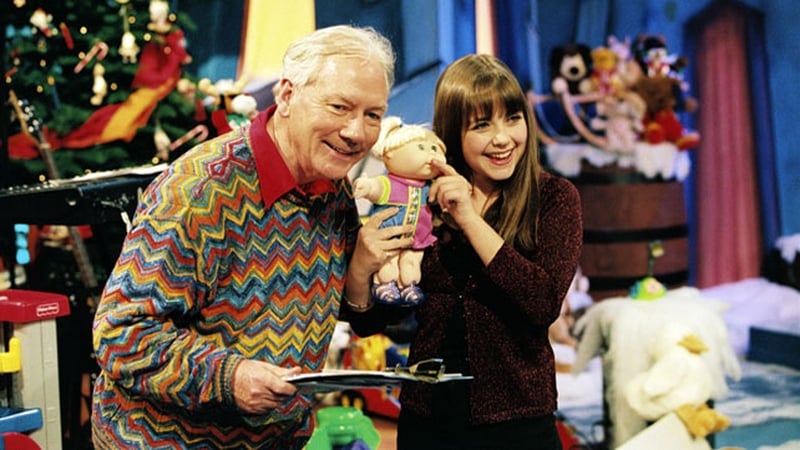 Gay Byrne and Charlotte Church on The Late Late Toy Show in 1998