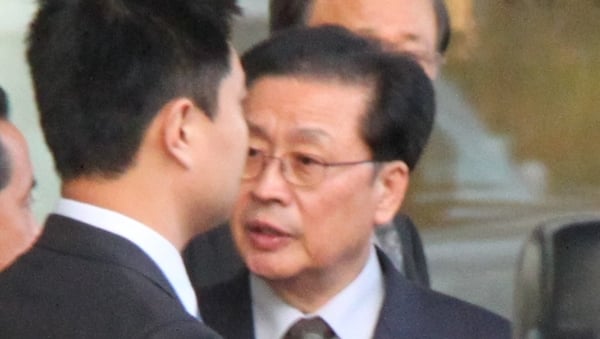 The move confirmed the downfall of Jang Song Thaek (in glasses)