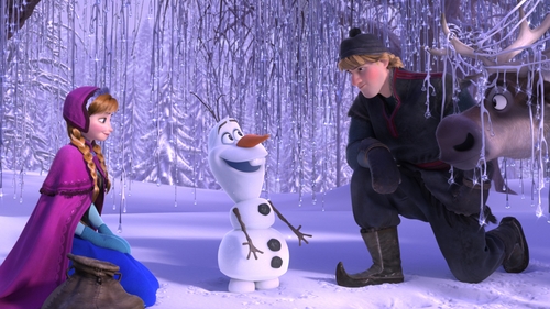 The Three Musketeers - Anna, snow boy Olaf and buddy Kristoff
