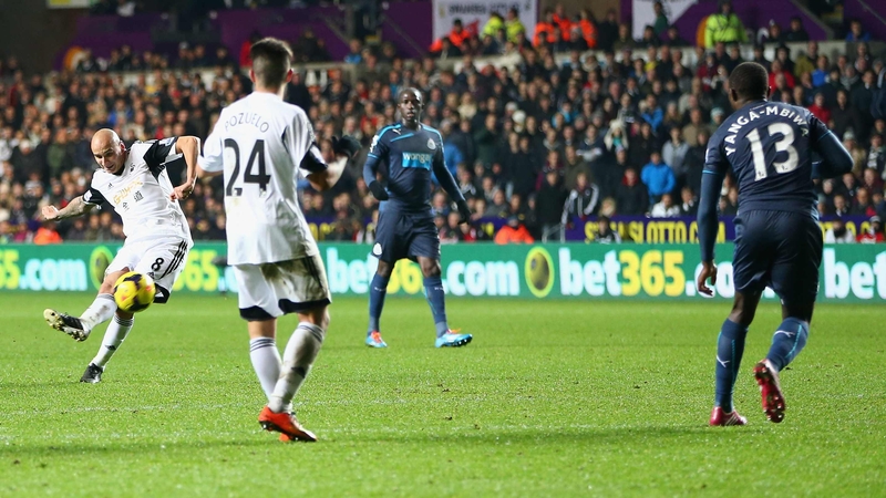 Jonjo Shelvey slots home for Swansea