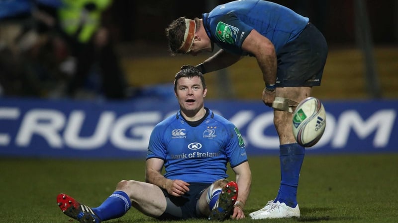 Brian O'Driscoll congratulated by Jamie Heaslip