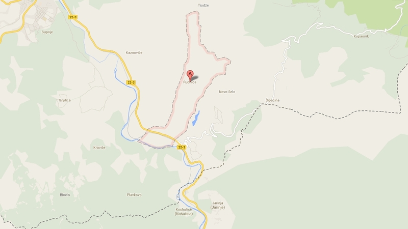 The bodies were found after excavators removed the concrete pavement in the yard of a road maintenance company in Rudnica (Pic: Google Maps)