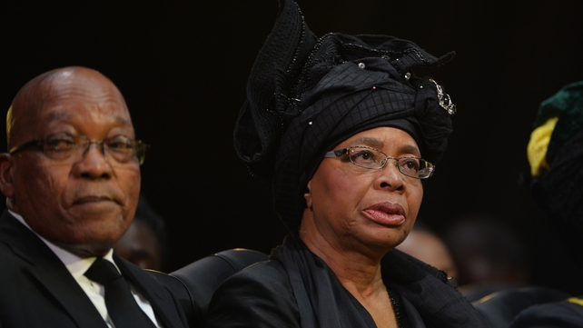 South African President Jacob Zuma and Nelson Mandela's widow Graca Machel