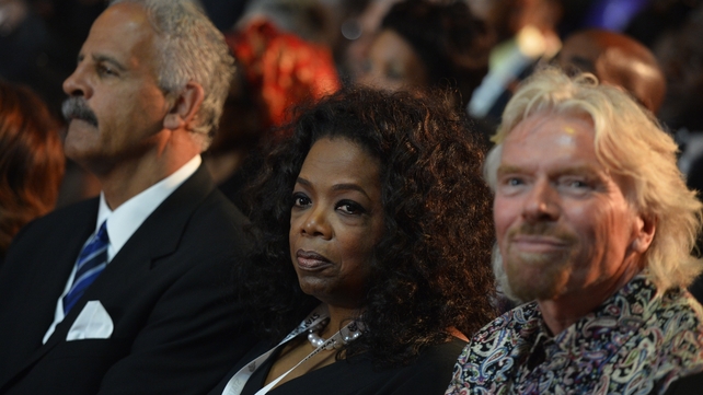 US TV host Oprah Winfrey and British entrepreneur Richard Branson at the ceremony