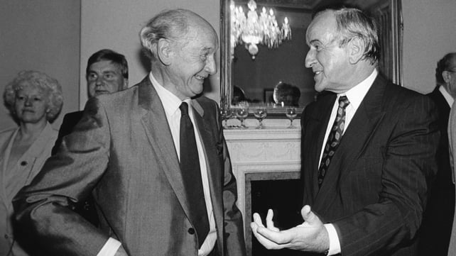 Jack Lynch with Mr Reynolds at the launch of a book on the Maastricht Treat by the institute of European Affairs in 1992 (Pic: Photocall)