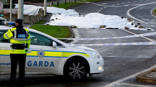 Gardaí at the scene in Finglas where Edward O'Connor died after being shot dead last week