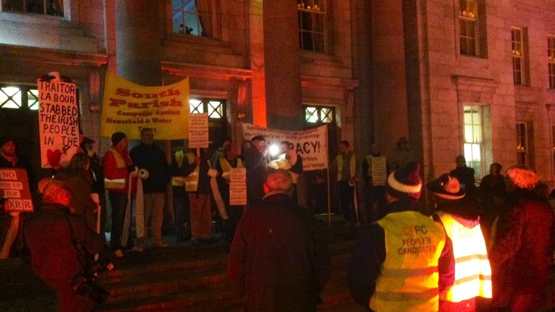 Protesters described holding the meeting behind closed doors as an insult to the people of Cork
