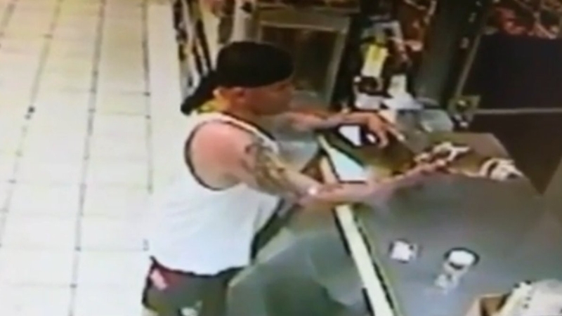 A screengrab from CCTV taken of the incident
