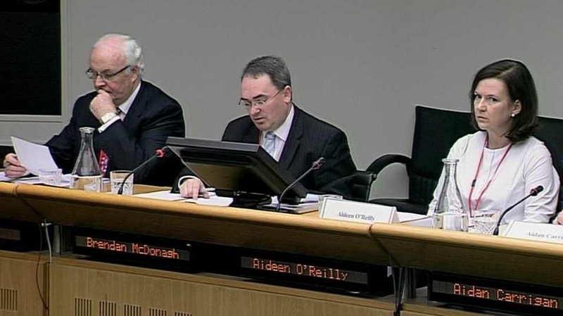 NAMA chairman Frank Daly and CEO Brendan McDonagh before PAC today