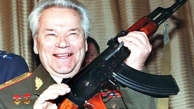 Russian arms designer General Mikhail Kalashnikov pictured in 1997
