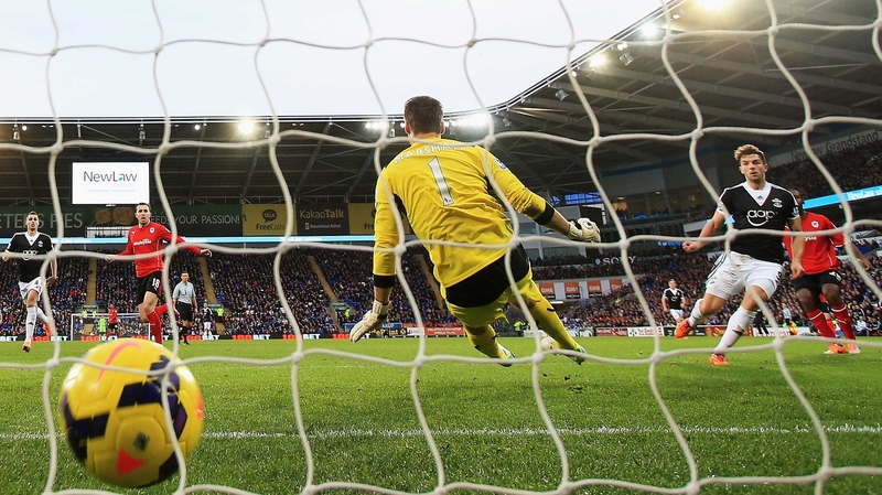 Jay Rodriguez slams home his second of the match for Southampton