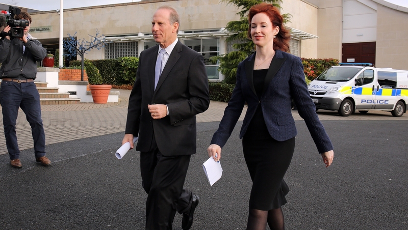 Dr Richard Haass and Prof Meghan O'Sullivan arriving back in Belfast