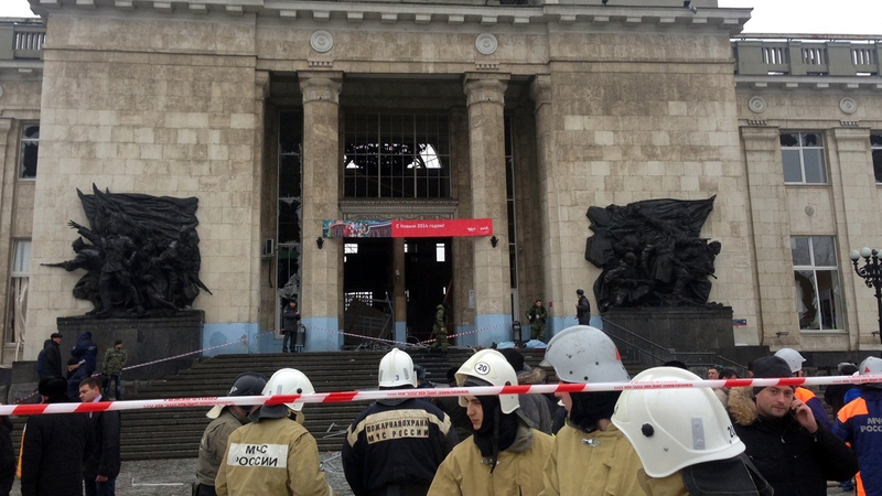 The explosion happened at the entrance to the train station