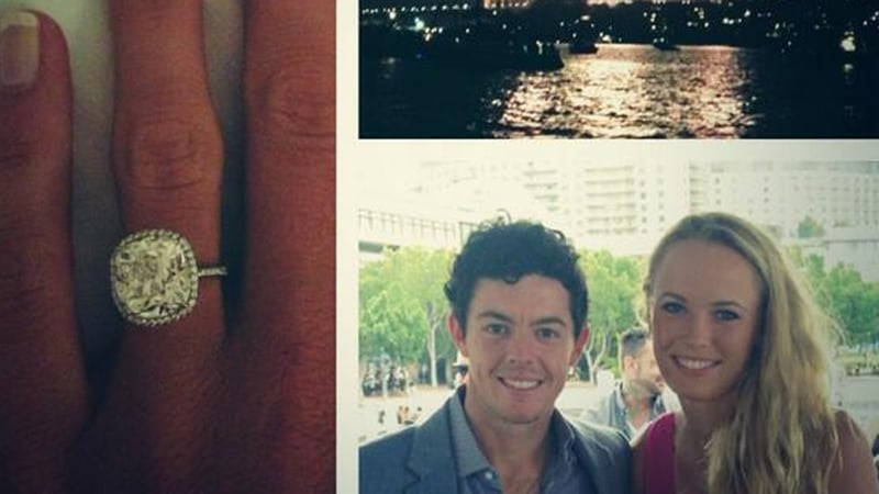 Rory and Caroine's engagement Twitter pics