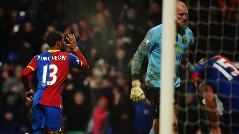 Jason Puncheon celebrates his equaliser from the spot at Selhurst Park