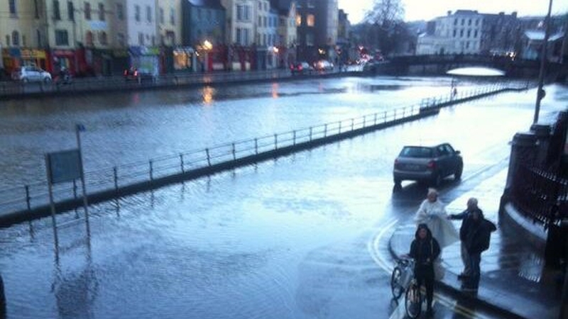 The River Lee broke its banks at high tide this morning