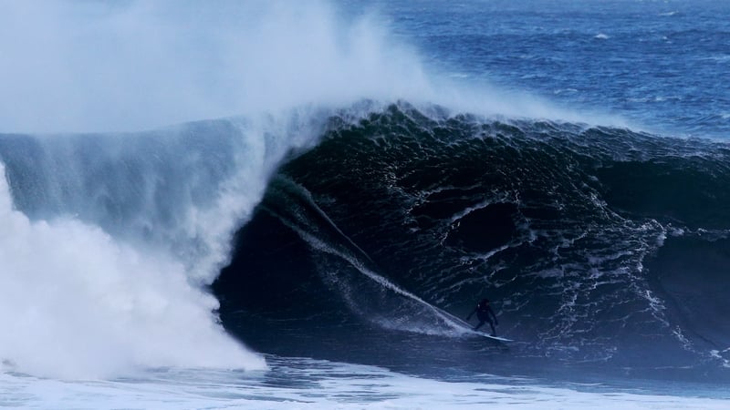 Surfers made the most of the big waves in Sligo