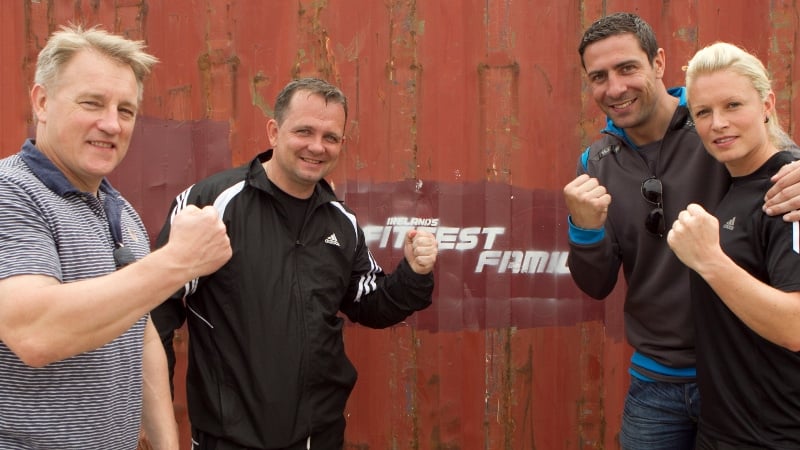 Ireland's Fittest Family coaches Eddie O'Sullivan, Davy Fitzgerald, Kenneth Egan and Nikki Symmons